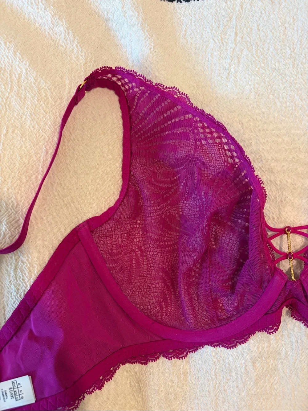 Aubade Rythm of Desire Lace Underwire Triangle Bra 32E